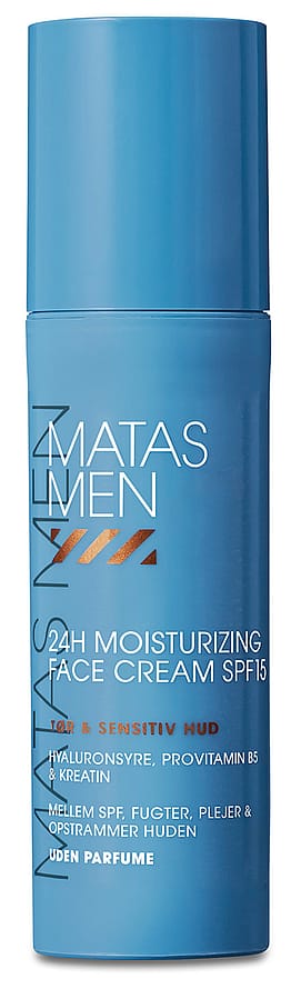 Matas Striber Men 24H Moisturizing Face Cream SPF 15 til Sensitiv Hud Uden Parfume 50 ml