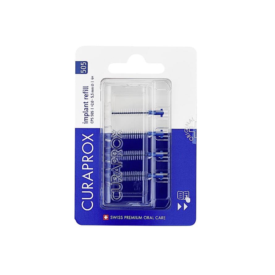 Curaprox CPS 505 Soft Implant refill 4 stk. Blå