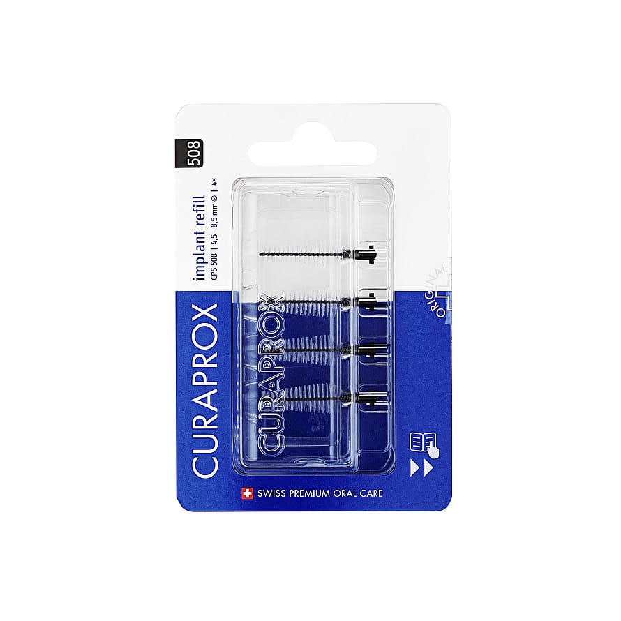 Curaprox CPS 508 Soft Implant refill 4 stk. Sort
