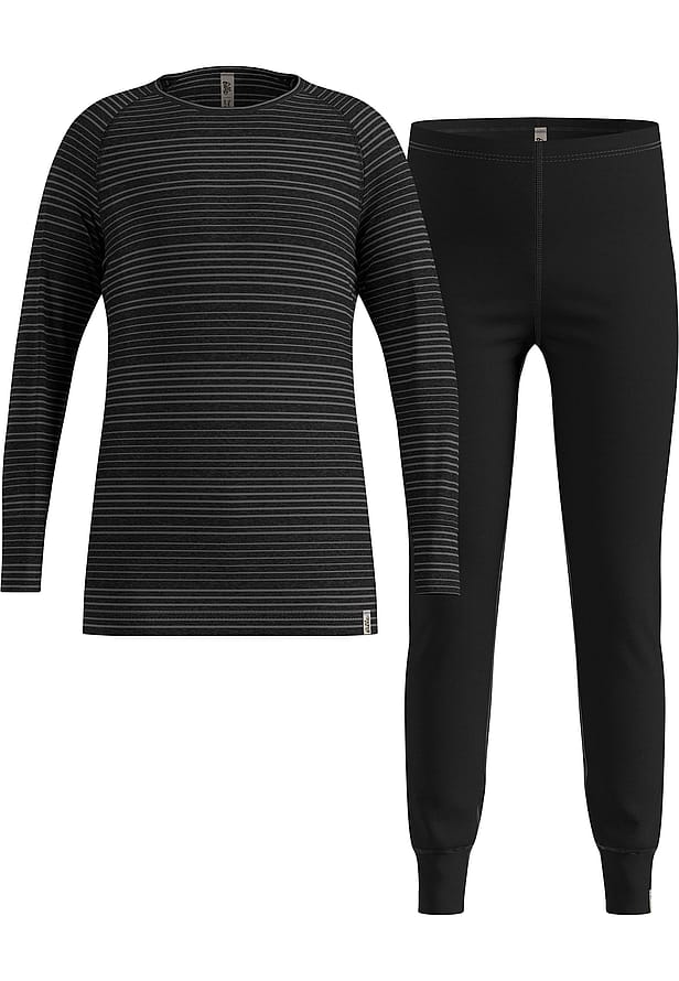 Odlo Long Active Warm Eco Set Black Grey Melange 128