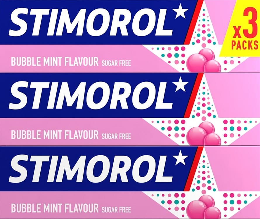 Stimorol Tyggegummi Bubble Mint 3 x 42 g