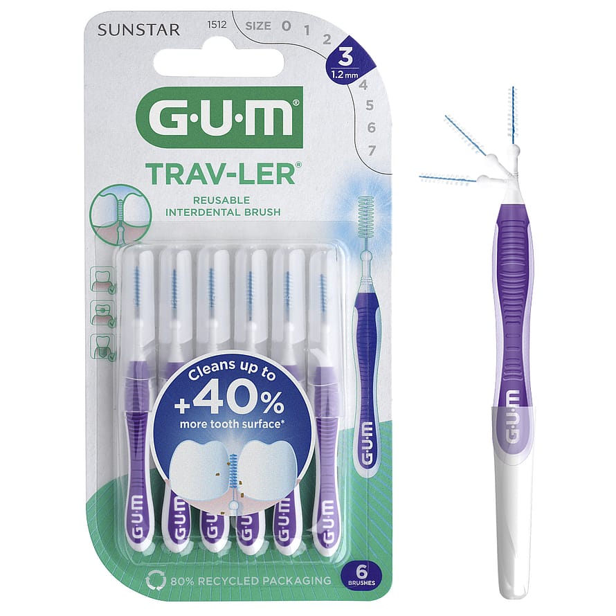 GUM TravLer Violet, 6 stk.