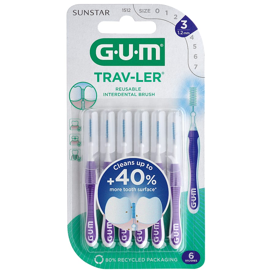 GUM TravLer Violet, 6 stk.