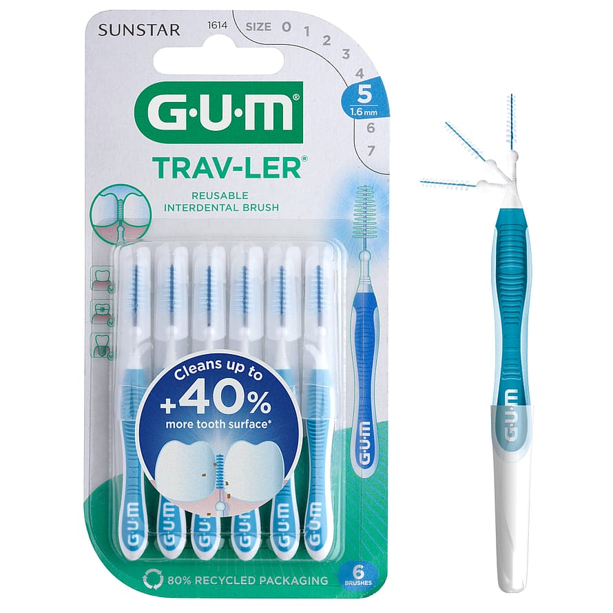 GUM TravLer Blå, 6 stk.