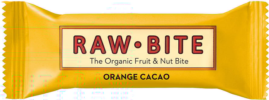 Rawbite Frugt- og nøddebar Glutenfri Ø Orange Cacao 50 g