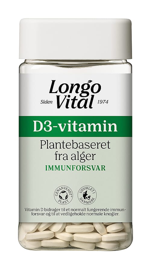 Longo Vital D-vitamin 25 µg, plantebaseret 180 stk