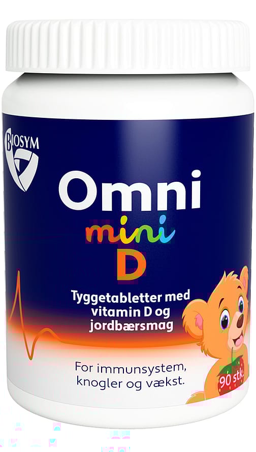Biosym OmniMINI D Jordbær 90 tabl.