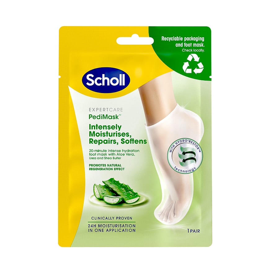 Scholl Moisturising PediMask Aloe Vera 2 stk
