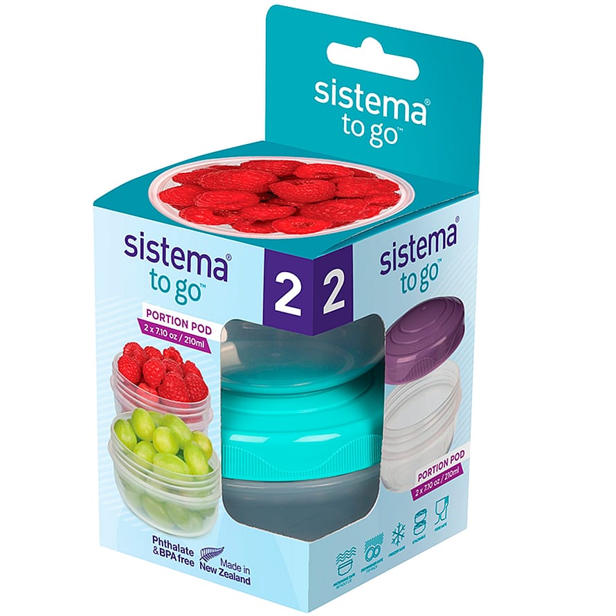 Sistema Opbevaring To Go 2-pak Assorteret farver/ 210 ml