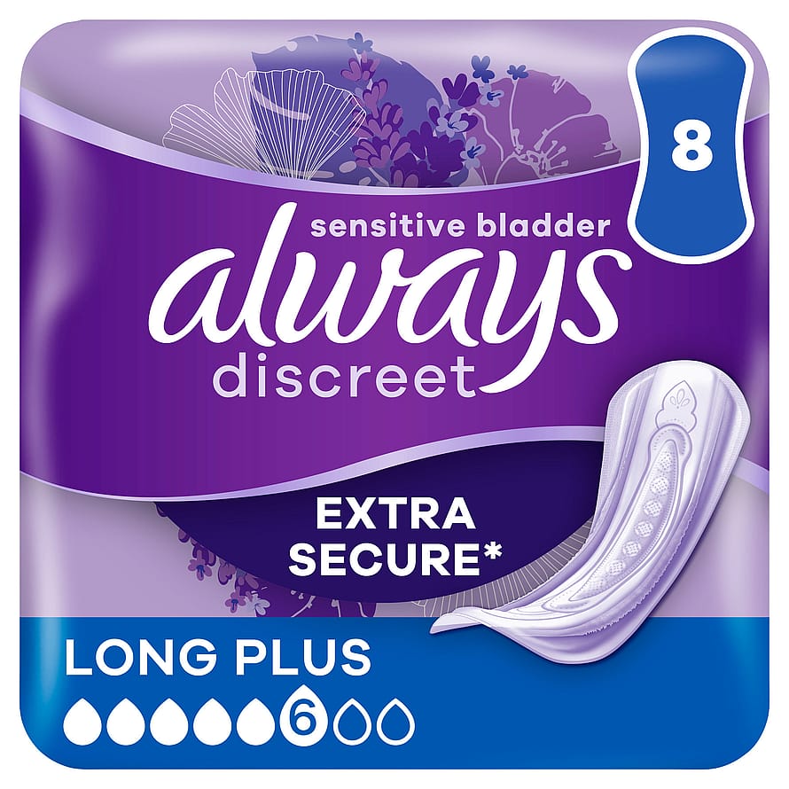Always Discreet Inkontinensbind Long Plus 8 stk