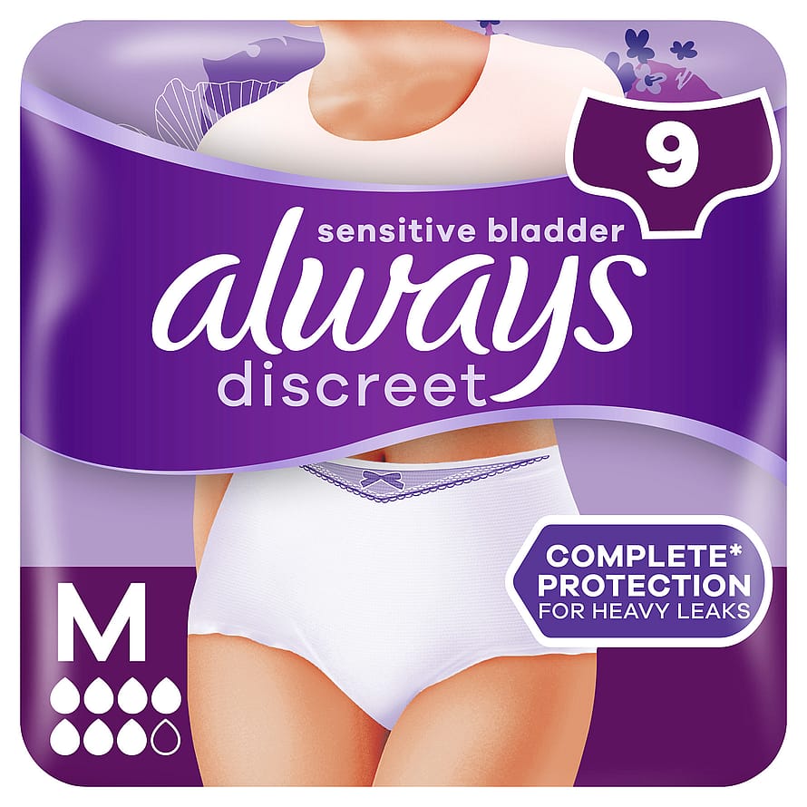 Always Discreet Inkontinestrusser Plus Medium 9 stk