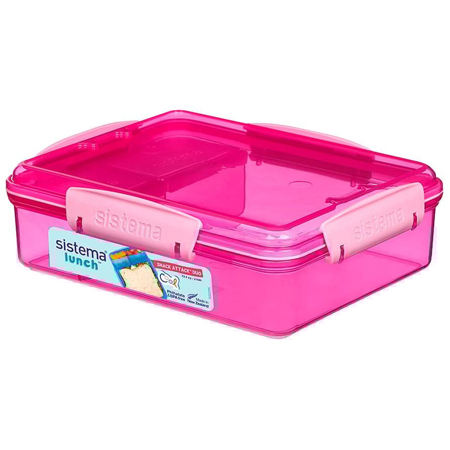 Sistema Madkasse Snack Attack Duo Assorteret farver/ 975 ml