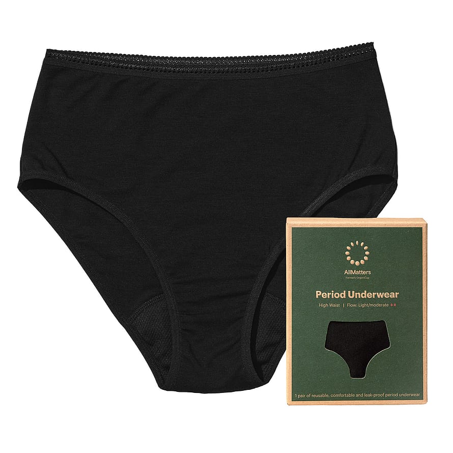 AllMatters Menstruationstrusse High Waist Let/Moderat Sort S