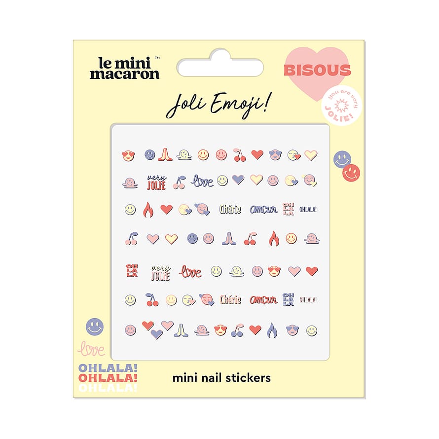 Le mini macaron Mini Nail Art Stickers Jolie Emoji