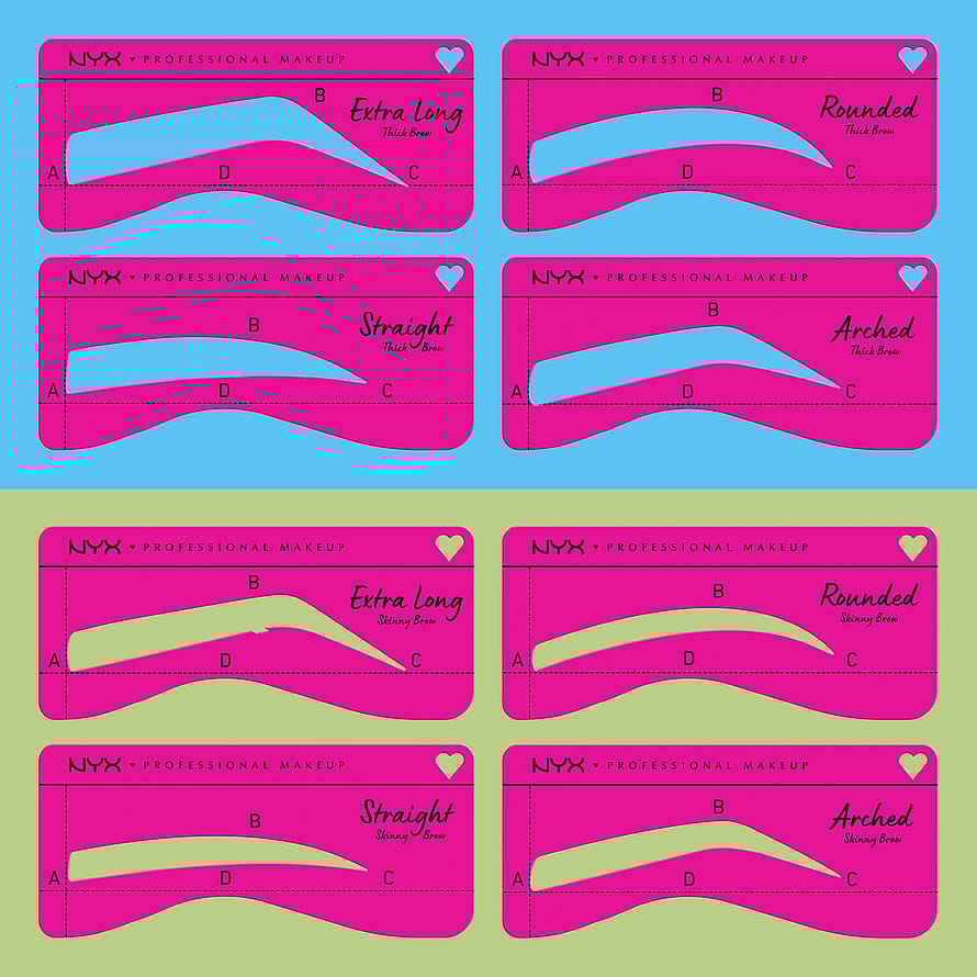 NYX PROFESSIONAL MAKEUP Zero To Brow Stencil 01 For Skinny Brows