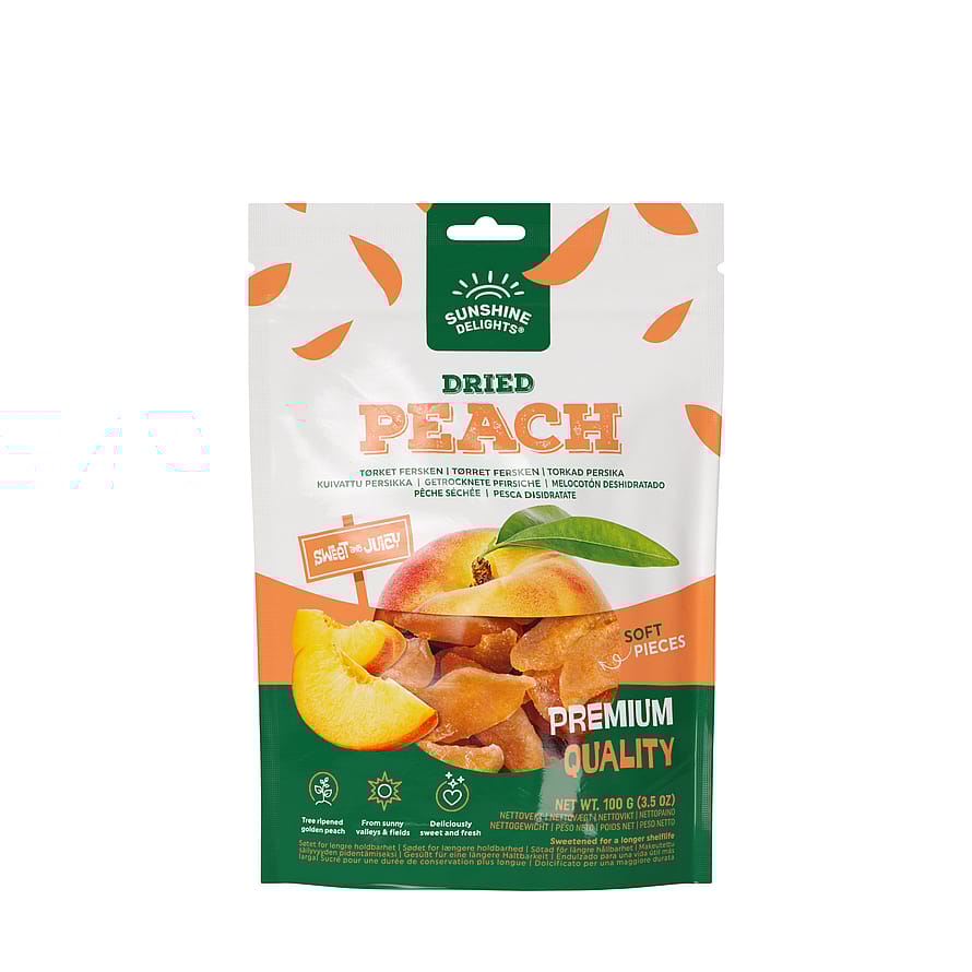 Sunshine Delights Tørret Frugt Fersken 100 g