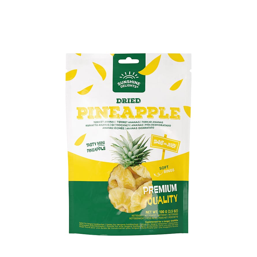 Sunshine Delights Tørret Frugt Ananas 100 g