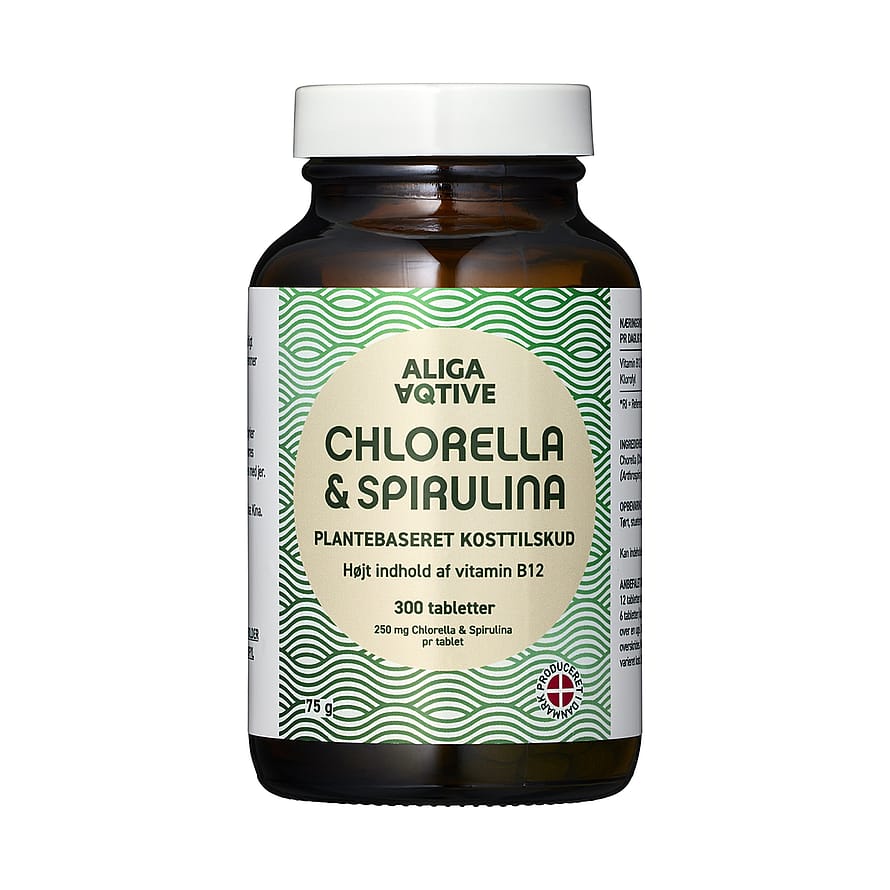 Aliga Aqtive Chlorella og Spirulina 250 mg 300 tabl.