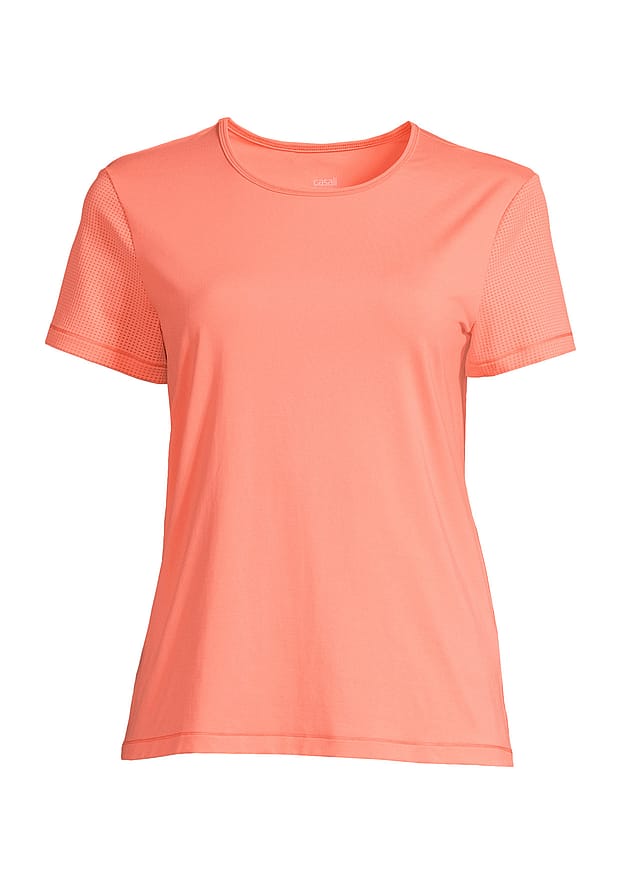 Casall Essential Mesh Detail Tee Pale Coral 42