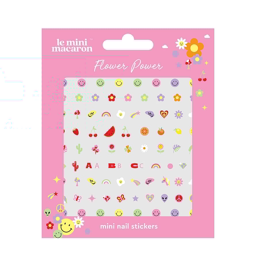 Le mini macaron Mini Nail Art Stickers Flower Power