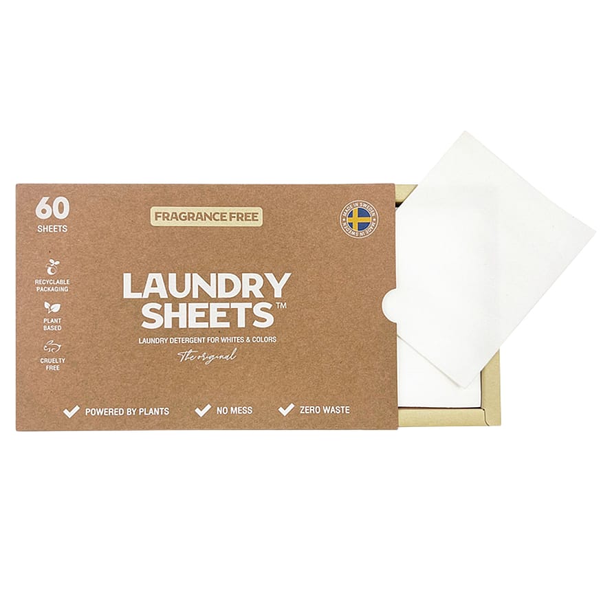 Laundry Sheets Vaskemiddel I ArkFragrance Free 60 stk