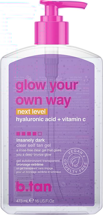 b.tan Glow Your Own Way Clear Self Tan Gel Next Level 473 ml