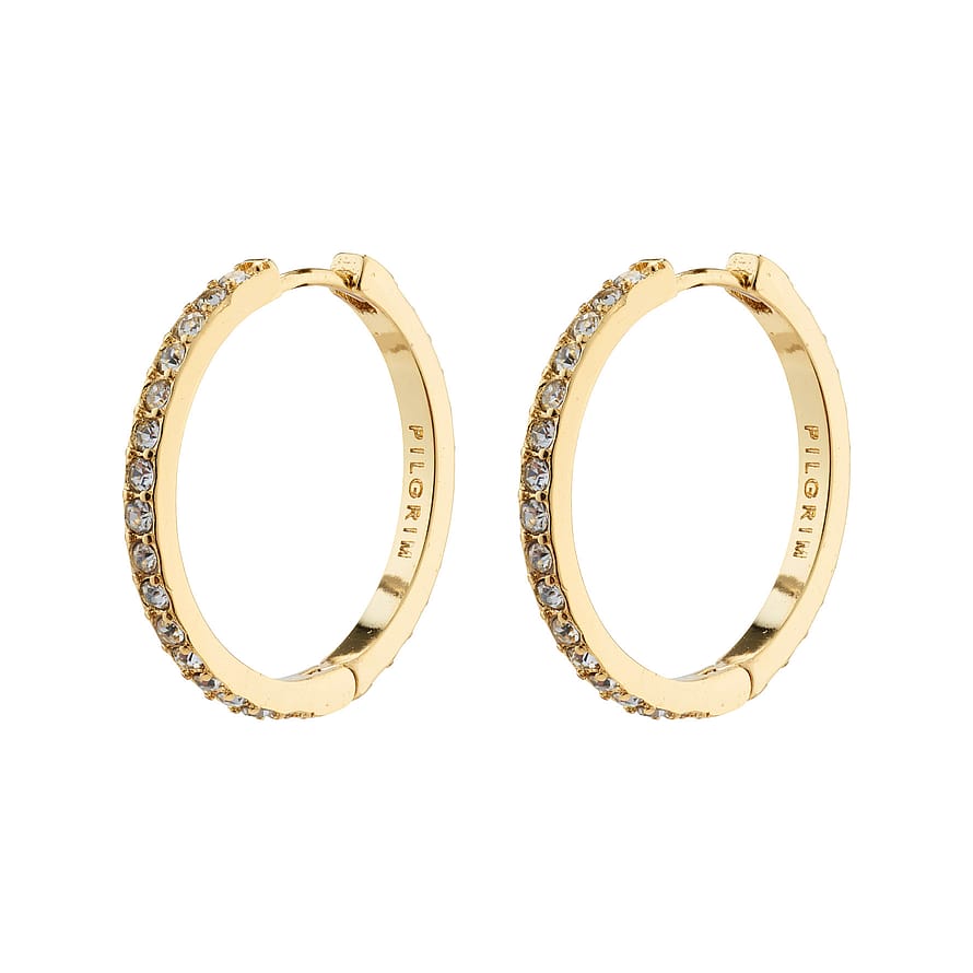 Pilgrim Ebna Crystal Hoops Large Guld Belagt