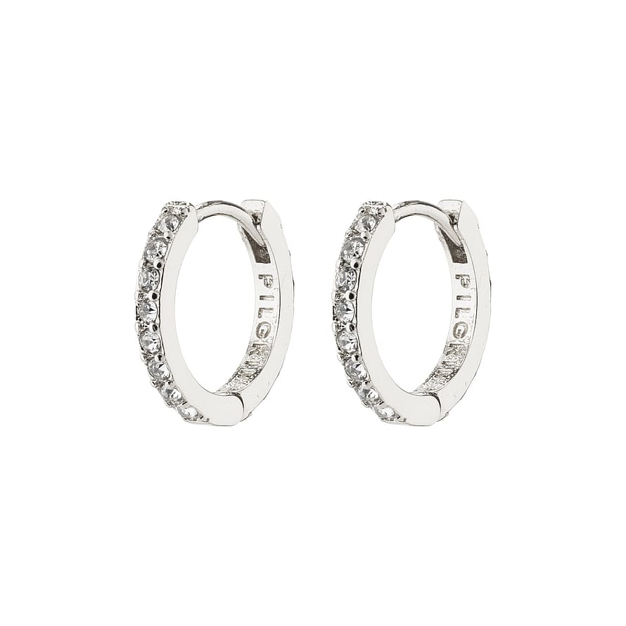 Pilgrim Ebna Crystal Hoops Sølvbelagt Small
