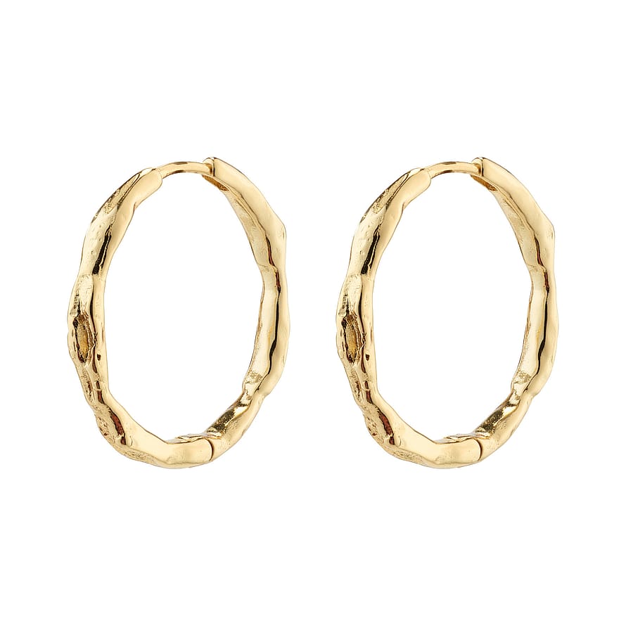 Pilgrim Eddy Genanvendt Organic Shaped Hoops Large Guld Belagt