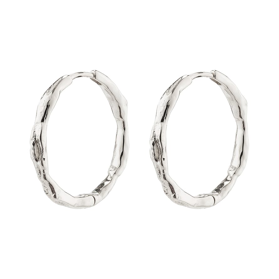 Pilgrim Eddy Genanvendt Organic Shaped Hoops Large Sølv Belagt