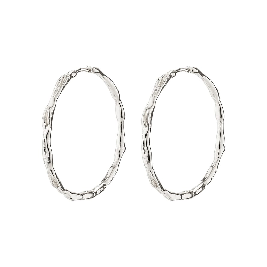 Pilgrim Eddy Genanvendt Organic Shaped Hoops Maxi Sølv Belagt