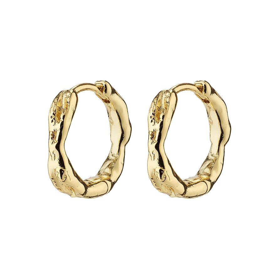 Pilgrim Eddy Genanvendt Organic Shaped Hoops Small Guld Belagt