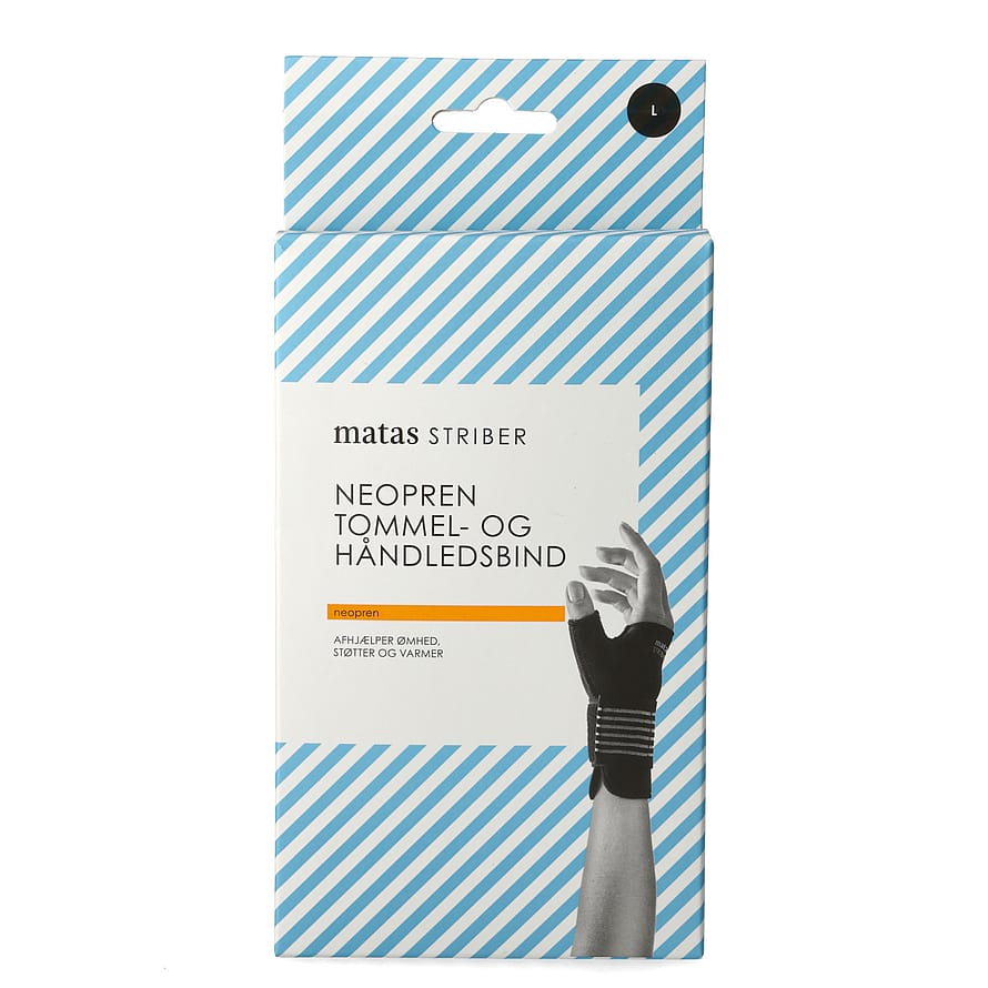 Matas Striber Neopren Håndled/Tommelbind Sort L