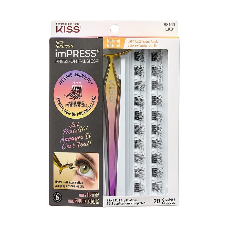 Kiss ImPRESS Press On Falsies Natural Kit 01 False lashes 20 pcs