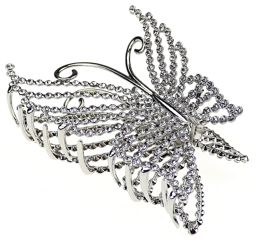 Senze Hårklemme I Metal Rhodium