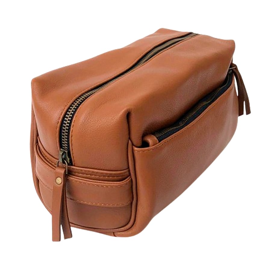 Great Hair John Toilettaske i Ægte Læder Brun