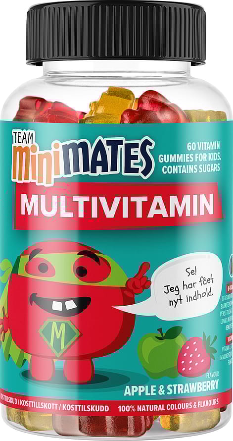 Team MiniMates Multivitamin Æble & Jordbær 60 stk.