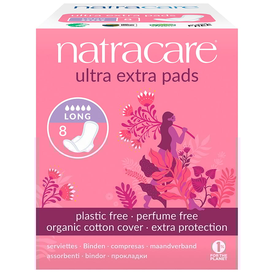 Natracare Ultra Extra Bind Long 8 stk.
