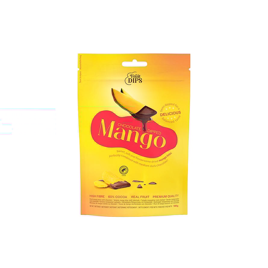 Fruit Dips Tørret Frugt med Chokolade Mango 100 g