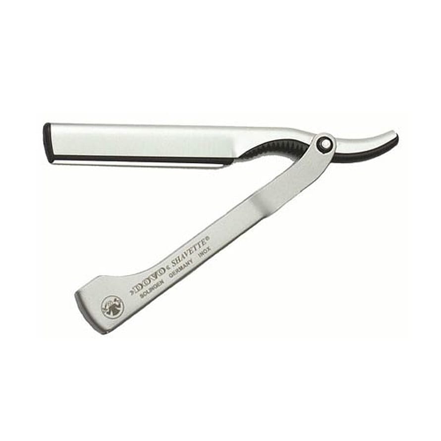 Dovo Solingen Shavette Barberkniv Alu håndtag - Sølv