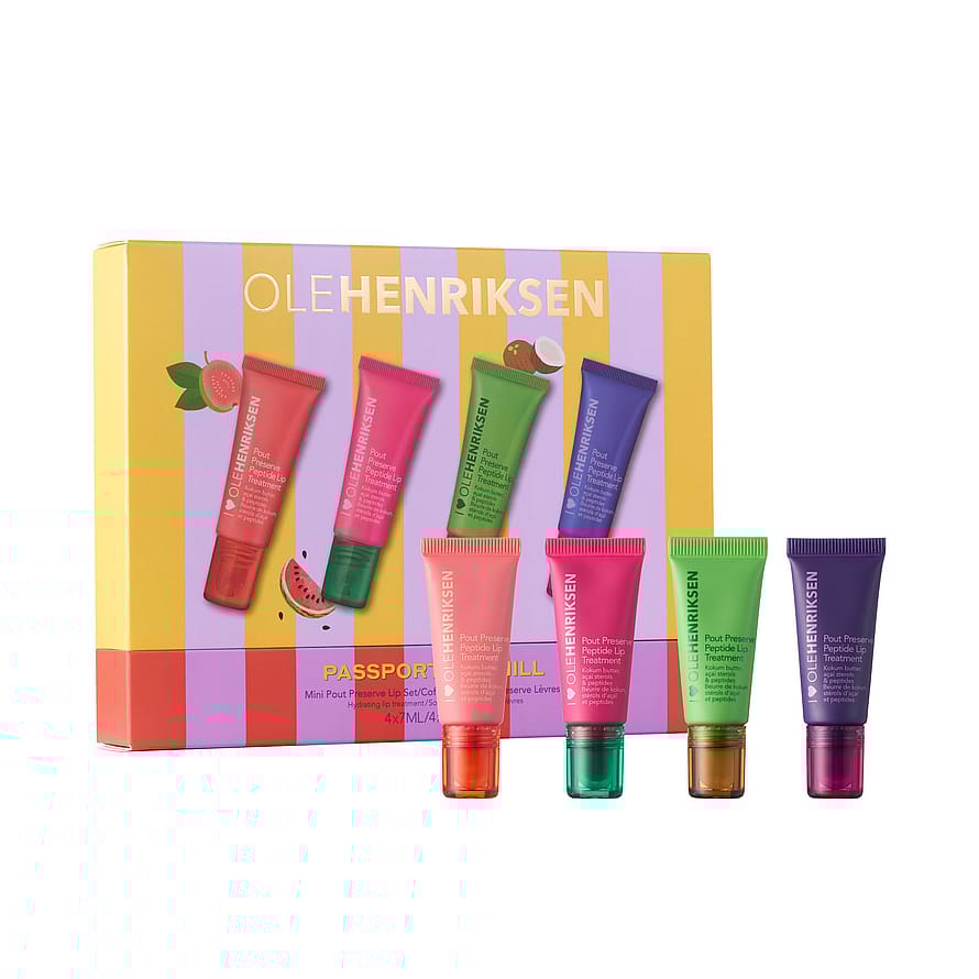 Ole Henriksen Pout Preserve Peptide Lip Treatment Orange, pink, green, purple