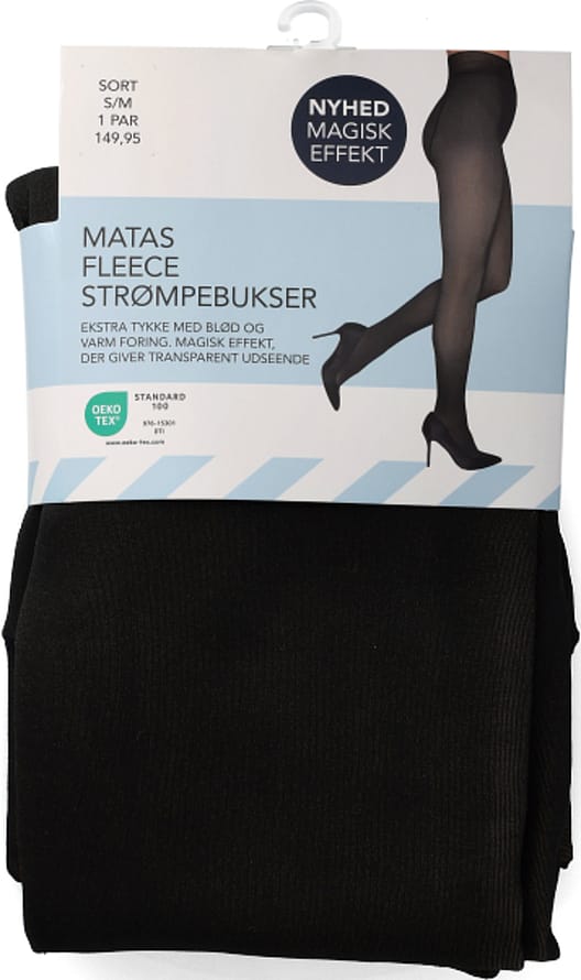 Matas Striber Fleece strømpebukser Sort S/M