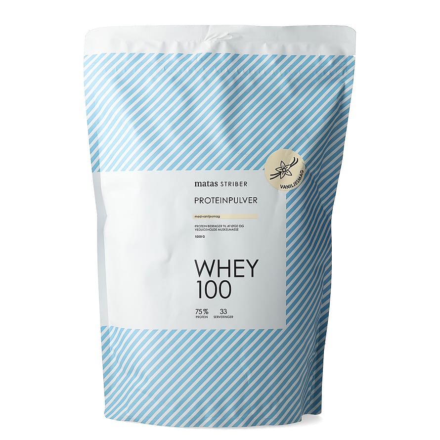 Matas Striber Whey 100 Proteinpulver Vanilje/ 1 kg