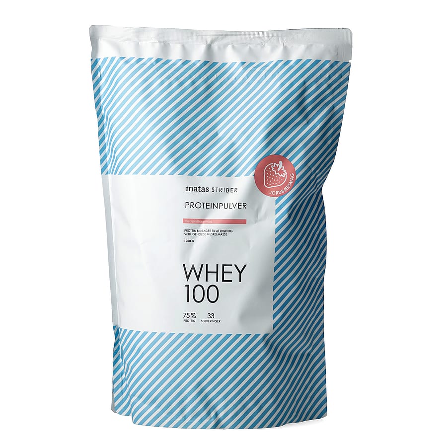 Matas Striber Whey 100 Proteinpulver Jordbær/ 1 kg