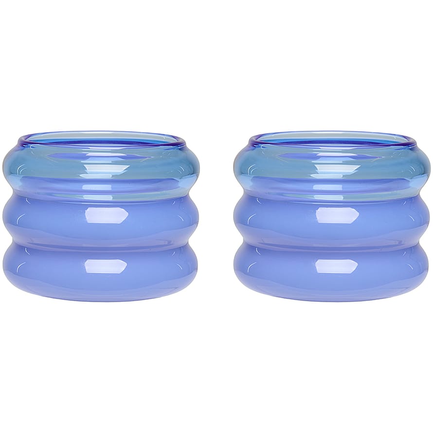 Design Letters Bobble Fyrfads Lysestage 2 stk Blå