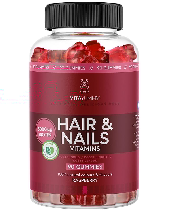VitaYummy Hair & Nails Raspberry 90 stk