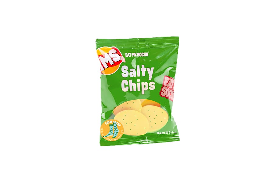Eat My Socks Strømper Salty Chips Green Onesize