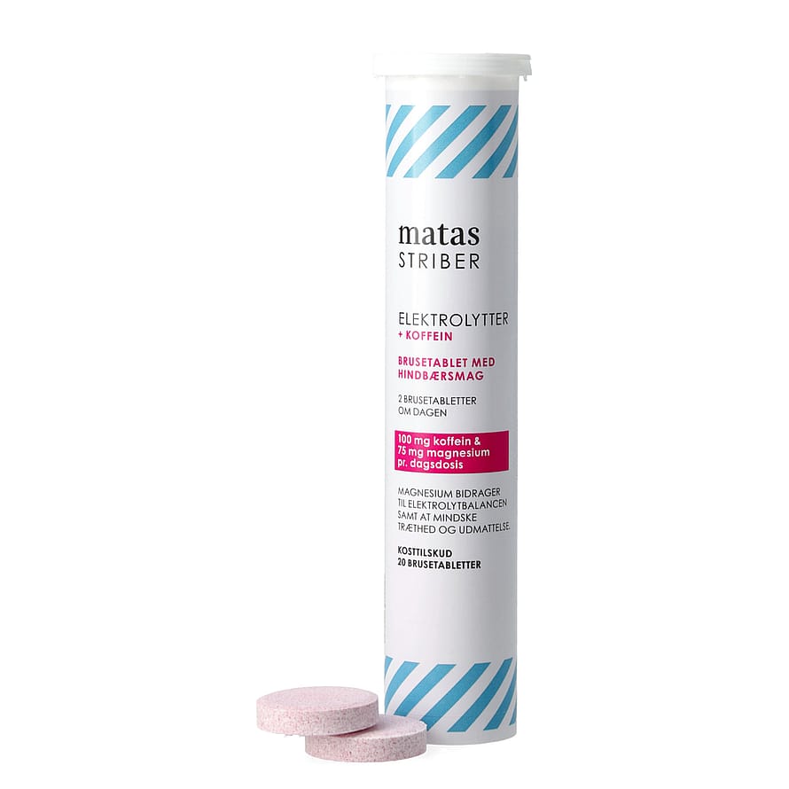 Matas Striber Elektrolytter Koffein & Hindbær 20 stk.