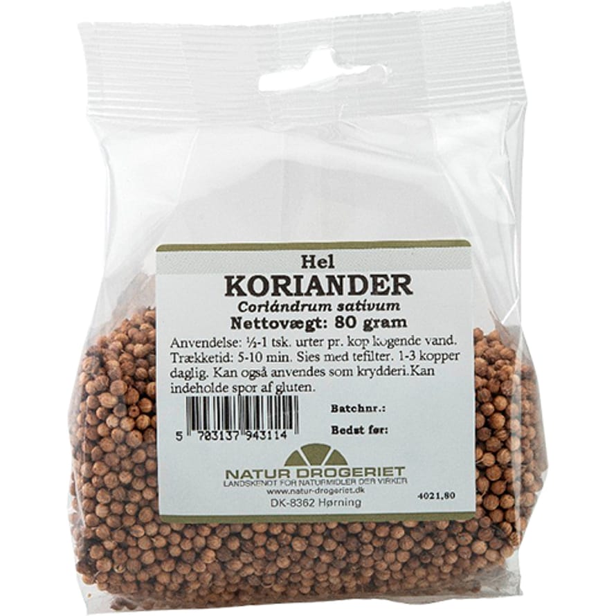 Natur Drogeriet Koriander hele 80 g
