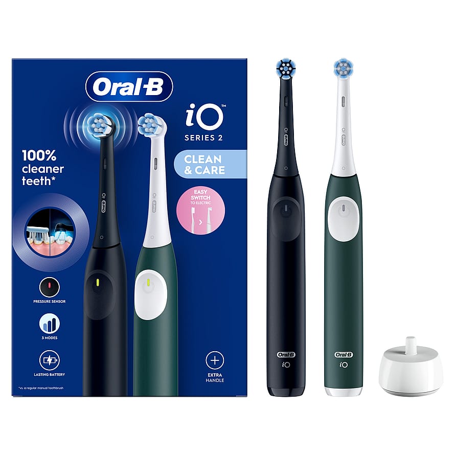 Oral-B iO2 Series Duo Eltandbørtse Night Black/Forest Green
